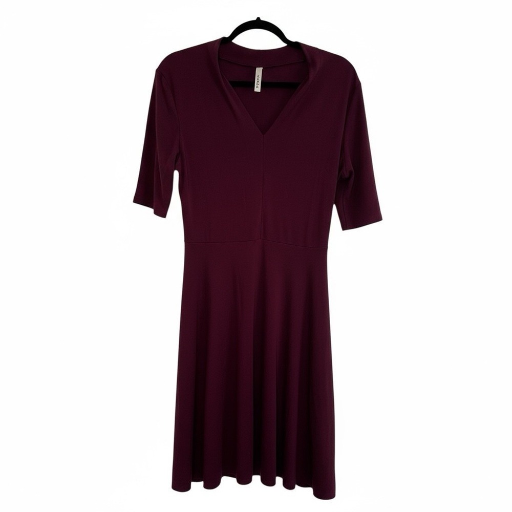Modcloth Gilli Maroon Burgundy Dress V-Neck Large